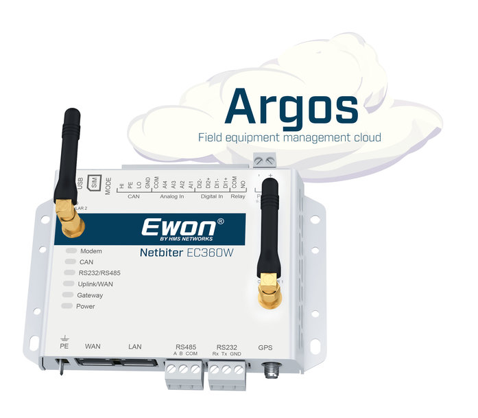 Ewon Netbiter EC360W s přepracovaným cloudovým rozhraním Argos Cloud a novou mobilní aplikací